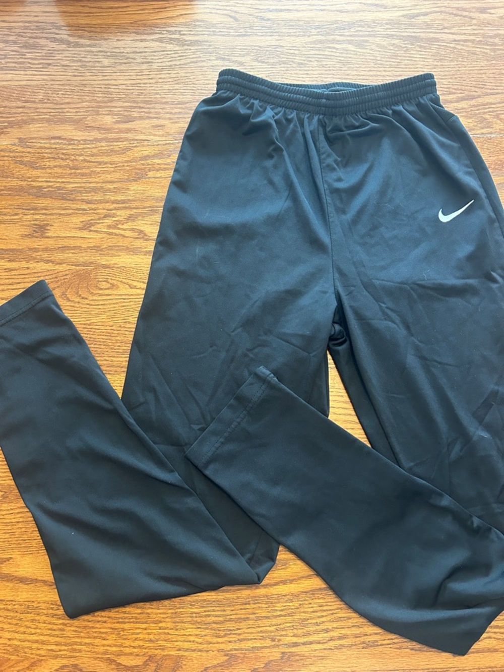 Nike Black Dri-FIT Athletic Shorts with White Swoosh